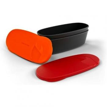 Light My Fire Snap Caja Oval Resistente al Agua contenedor de Almacenamiento de Alimentos, 2 Unidades, Rojo y Naranja