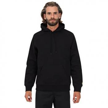 Carhartt WIP Hooded Chase Sweat - Black/Gold, Regular Size (36)
