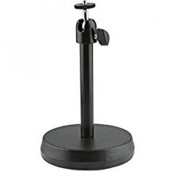 Soporte de Cámara de Escritorio K&M 19781, Base Redonda, Negro