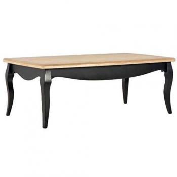 SengentoStyle Salontafel 110x60x40 cm massief grenenhout zwart en bruin