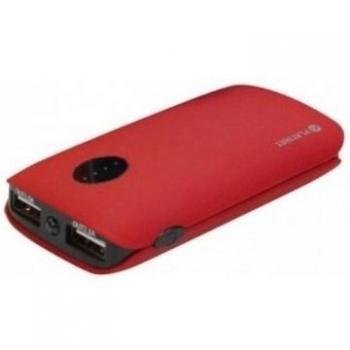 PLATINET POWER BANK 5000mah 2xUSB GOMA ROJO