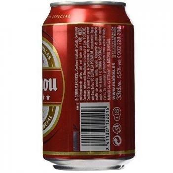 Pack de 24 Latas de Cerveza Mahou 5 Estrellas, 33cl cada una