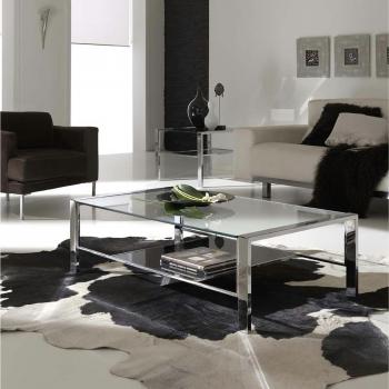 Dfierro Atrop Mesa de Centro, Cromo, Cromado, 110.00x60.00x38.00 cm