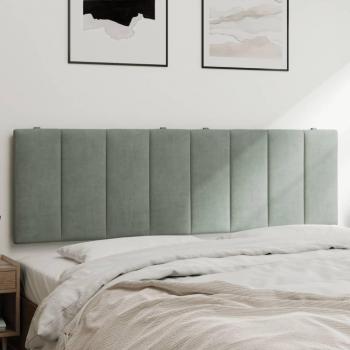 Cabecero de cama acolchado terciopelo gris claro 160 cm Vidaxl