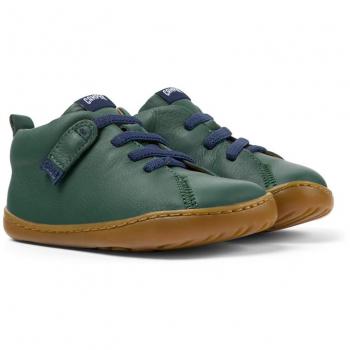 Camper Peu Green Smooth Leather First Walker Shoes - Size 23 (EU) / Size 6.5 (UK)