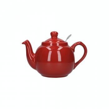 London Pottery Farmhouse - Tetera pequeña de cerámica con infusor, Color Rojo, 2 Tazas