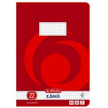 Cuaderno Herlitz x.book A4, 32 hojas, Lineatura 22, sin márgenes, esquinas redondeadas, FSC Mix