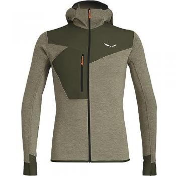 Sudadera Salewa Puez 2 Dry con capucha, felpa ligera, verde claro y oscuro, talla M