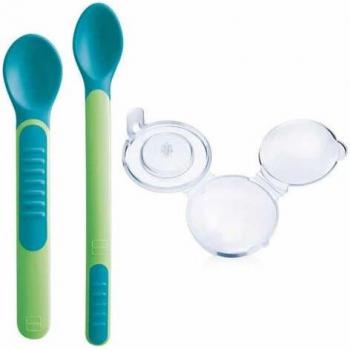Cucharas Sensibles al Calor MAM Baby - 2 Unidades con Tapa