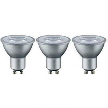 Paulmann LED Reflector GU10 4W 2700K Aluminio 36° Paquete de 3