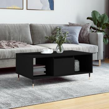 Mesa de centro vidaXL madera contrachapada 90x50x36,5 cm color blanco y negro brillante, ideal para salón o comedor, también conocida como mesita auxiliar o mesa de café