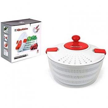 Quttin S2201772 Centrifugadora para Ensalada, Blanco Rojo
