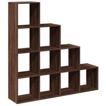 Librería divisora 4 estantes marrón roble 131,5x29x131,5 cm Aglomerado