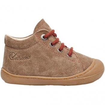 Naturino Botas de bebé niño para primeros pasos de ante, color beige medio, diseño liso