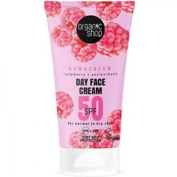 Organic Shop Raspberry Antioxidant Dry Skin Face Sunscreen SPF 50 - 50ml