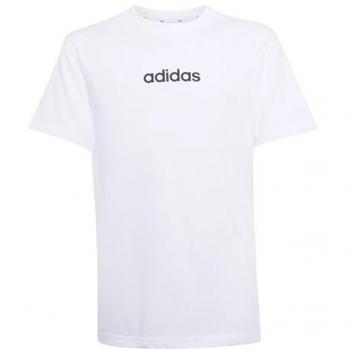 Camiseta adidas Linear Infantil Blanca y Negra, Talla 152