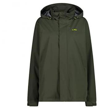 CMP Men's Waterproof Hooded Jacket Snaps - Oil Green - Size 50