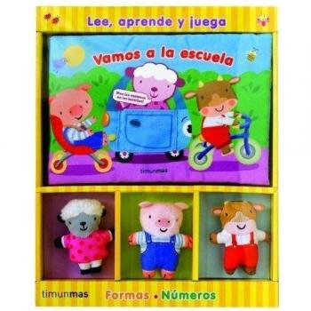 Vamos a la escuela: Libro de tela con cuento y figuras
