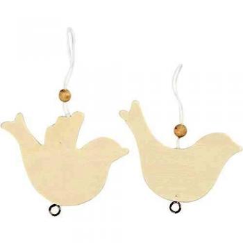 Paloma de la Paz de Madera, 7,5x9,5 cm, 4 mm, 10 piezas/1 paquete