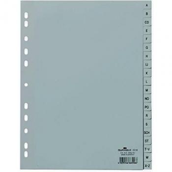 Registro de plástico A-Z A4 20 piezas PP color gris