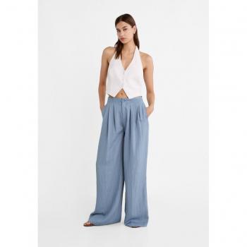 Stradivarius Darted Palazzo Trousers Sky Blue
