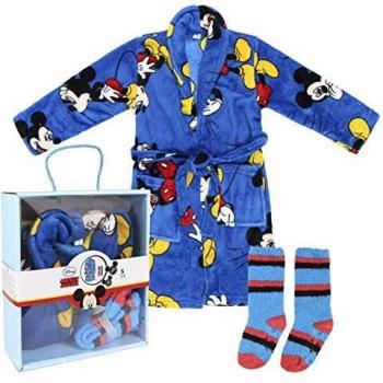 ARTESANIA CERDA, S.L. Set Regalo Hogar Flannel Fleece Mickey Mantas Polares Fibras sinteticas, Blanco, Talla única Unisex bebé