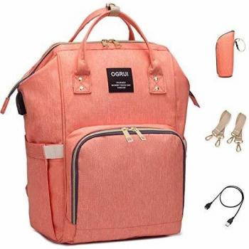 Pañal Bolso Mochila, Bolso de Viaje Gran Capacidad Impermeable Bolsos Cambiadores Multifunción para Cuidado de Bebé y Mamá viajes con Cambiador y Ganchos Carrito Bebé