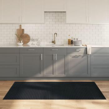 Alfombra rectangular de bambú gris 100x200 cm para sala de estar, dormitorio y salón