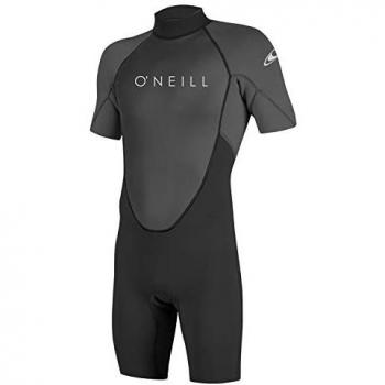 O'Neill Reactor II 2mm Back Zip S/S Spring Wetsuit Traje de Neopreno de Manga Corta con Cremallera en la Espalda, Hombre, Negro/Gris, Talla L