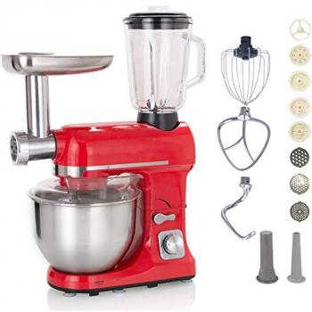 Robot Multifunción 5L 1000W Rojo con Picadora y Batidora de Vaso de 1,5L - Robimix Rouge Robby