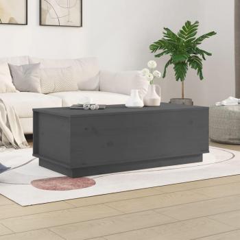 Mesa de centro gris madera maciza de pino 100x50x35 cm