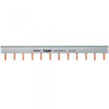Hager KB263A Bipolar Connection Busbar 2P 63A 12M with 10mm² Tabs