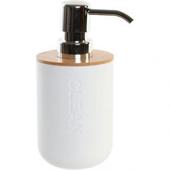 Dispensador de Jabón Bambú Blanco 7x9x15,5 cm