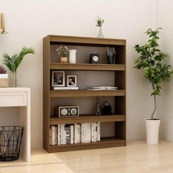 Librería/partición ámbar 100x30x135,5 cm en pino macizo