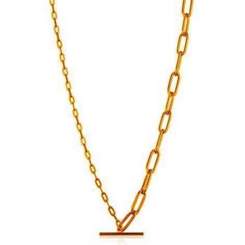MIXED LINK T-BAR NECKLACE