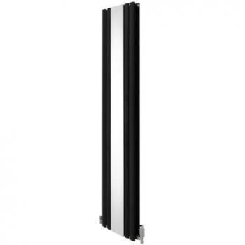 Radiador Ovalado con Espejo y Válvulas - 1800mm x 380mm - Negro