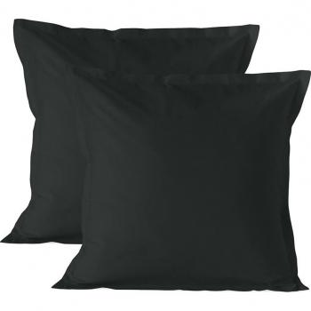 Funda de almohada HappyFriday BASIC Negra 60 x 60 cm (2 Unidades)