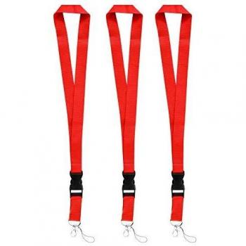 3 Piezas Cordón para Oficina con gancho de seguridad para Teléfonos Celulares, Llaves, Tarjeta de Identificación, Negocios, Oficina y Exposiciones - Rojo