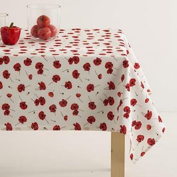 Mantel antimanchas 100% algodón Crounch Rojo 140x100 cm
