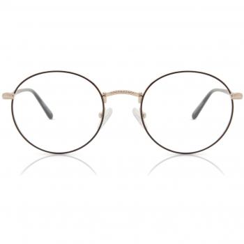 Round Full Rim Metal Women's Prescription Glasses - Gold Size 50 - Blue Light Block Available - SmartBuy Collection