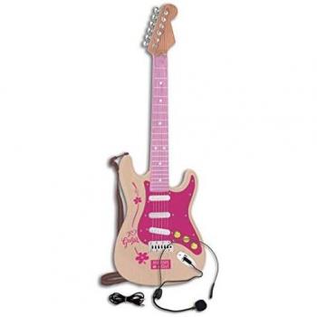 Guitarra Eléctrica Rock Bontempi iGirl 64 cm Rosa con Sonidos Rock y 8 Temas Preregistrados