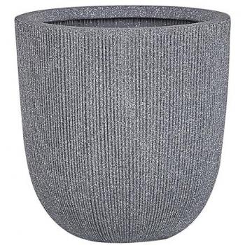 Maceta Alta de Poli Resina Gris Minimalista 48 x Ø 44 cm Chios