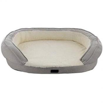 Cama ortopédica ovalada de confort para perros Nobby Amca beige y gris 78 x 62 x 18 cm