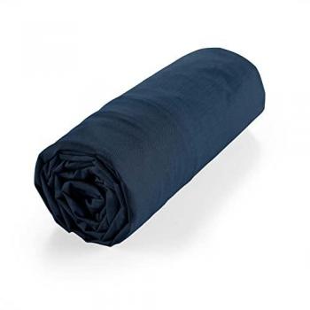 Sábana Ajustable de Algodón Biológico Biolina Azul Noche 140x190 cm Bonnet 30 cm