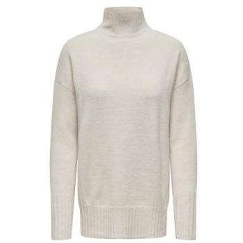 Jersey de Mujer Only Gabriel Beige, con cuello alto y corte cómodo, talla XS