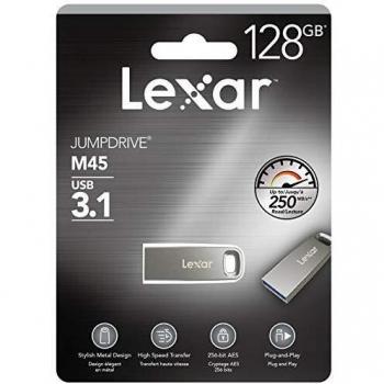 LEXAR JUMPDRIVE M45 128GB USB 3.1 SILVER CASING