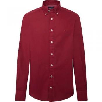 Camisa Oxford Roja de Manga Larga para Hombre Hackett - Algodón Clásico Casual 2024 (Talla S)