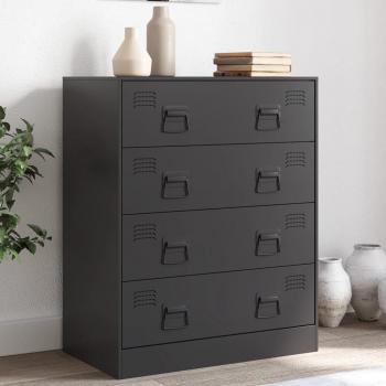 Aparador negro de acero 67x39x83 cm