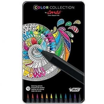 Conté Lápices de colores – colores Surtidos, Caja Metálica de 12 unidades