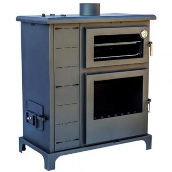 Estufa Policombustible Eco Valle con Horno - Funciona sin Electricidad, Compatible con Pellets, Orujo, Huesos de Aceituna, Cáscaras de Pistacho y Almendra, y Leña - Ec